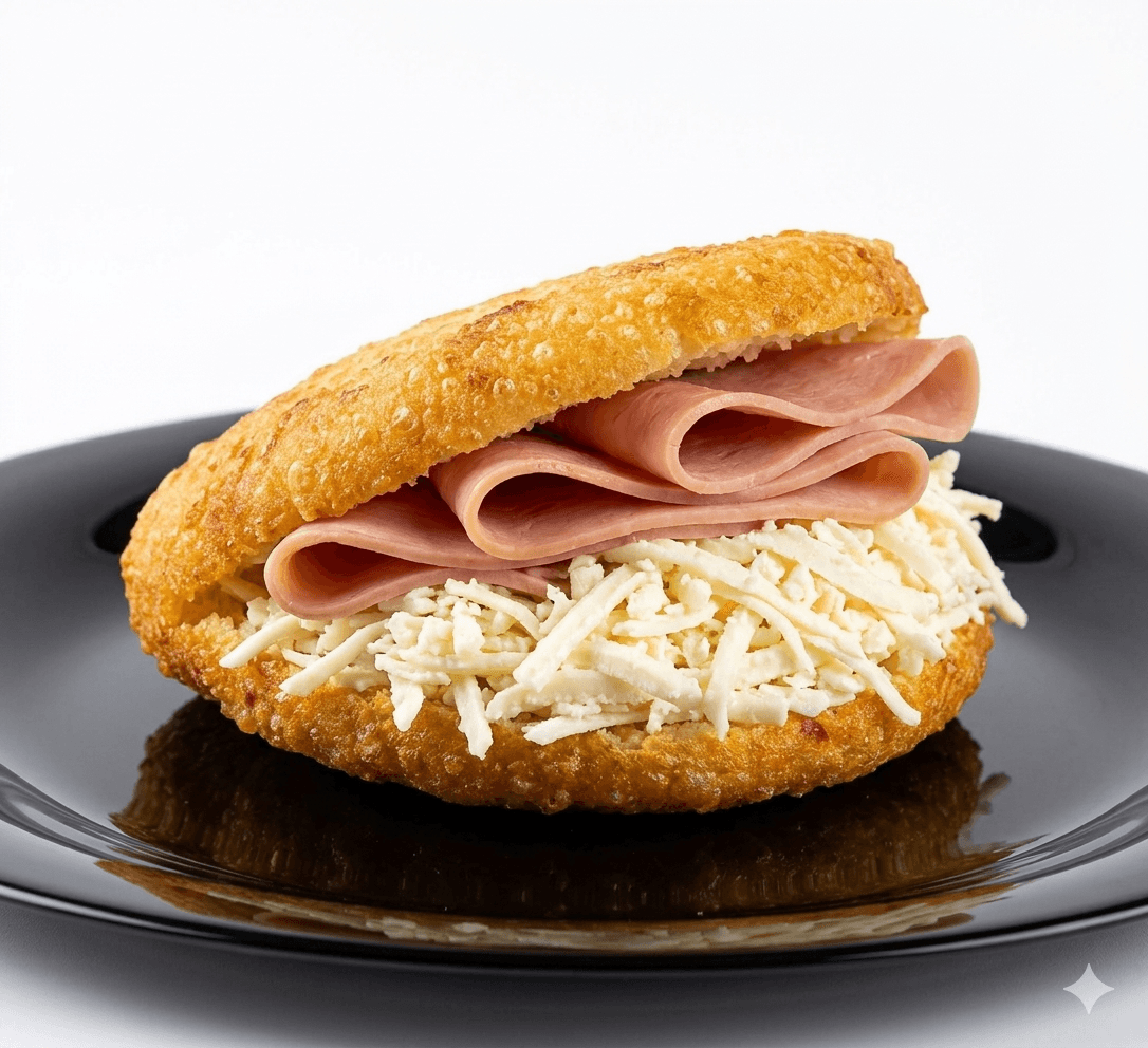 Arepa Frita de Jamón Queso