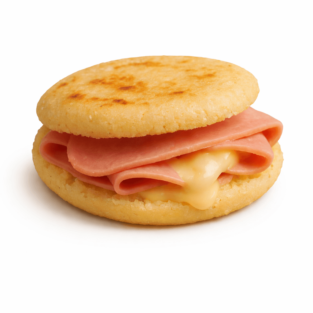 Arepa Asada de Jamón Queso